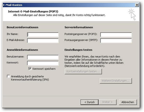 Anleitung Outlook 2002+2003 - Schritt 4