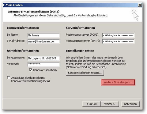 Anleitung Outlook 2002+2003 - Schritt 5
