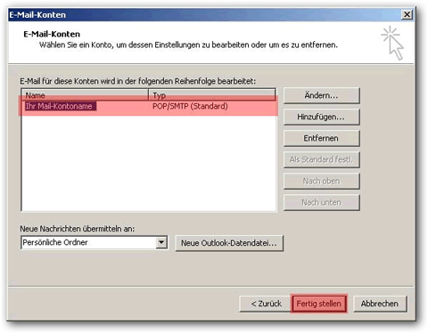 Anleitung Outlook 2002+2003 - Schritt 16